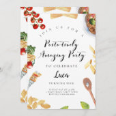 パスタディナイタリアンー誕生日招待状 招待状 (正面/裏面)