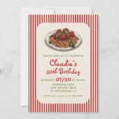 パスタディナーイタリアン誕生日招待状 招待状 (正面)