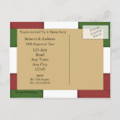 パスタパーティの招待状 インビテーションポストカード (裏面)