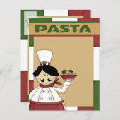 パスタパーティの招待状 インビテーションポストカード (正面/裏面)