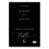 パスタブラックミニマル結婚リストズテーブル座席表 テーブルナンバー (正面)