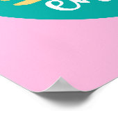 パスタプンおもしろいパステルキッチンタイポグラフィアート ポスター (角)