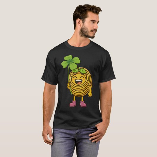 パスタポロ - 四つ葉のクローバーで幸運を - Tシャツ (正面フル)