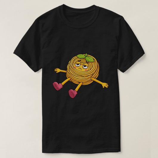 パスタポロ 寝転がって 疲れて 消耗しきった Tシャツ (デザイン正面)