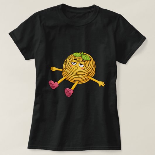 パスタポロ 寝転がって 疲れて 消耗しきった Tシャツ (デザイン正面)