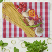 パスタマッシュルームトマトキッチンタオル キッチンタオル (折り畳み)
