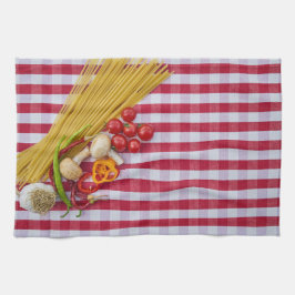 パスタマッシュルームトマトキッチンタオル キッチンタオル