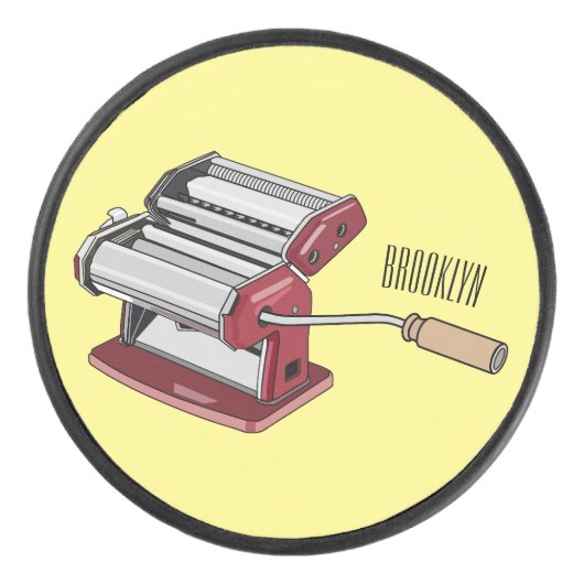 パスタメーカー漫画イラストレーション アイスホッケーパック (正面)