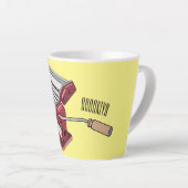 パスタメーカー漫画イラストレーション カフェラテマグ (右アングル)