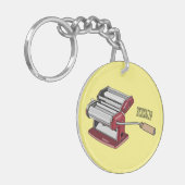 パスタメーカー漫画イラストレーション キーホルダー (正面左)