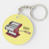 パスタメーカー漫画イラストレーション キーホルダー (裏面)