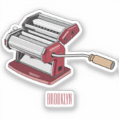 パスタメーカー漫画イラストレーション シール (正面)