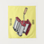 パスタメーカー漫画イラストレーション タペストリー (正面)