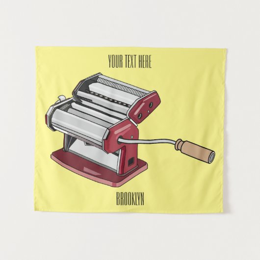 パスタメーカー漫画イラストレーション タペストリー (正面(横))