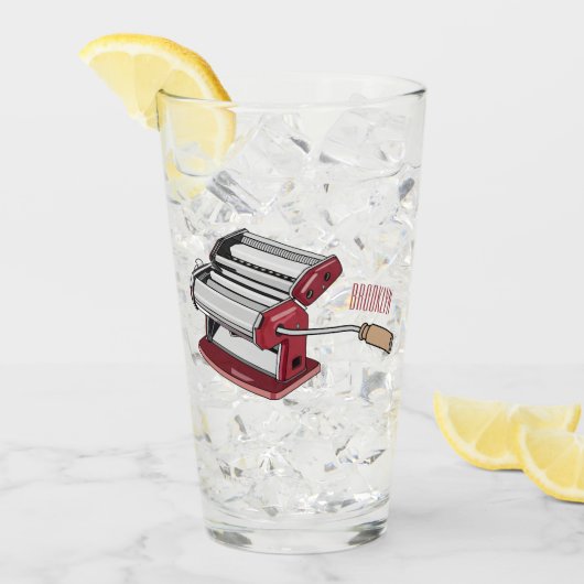 パスタメーカー漫画イラストレーション タンブラーグラス (アイス正面)