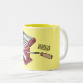 パスタメーカー漫画イラストレーション ツートーンマグカップ (正面右)