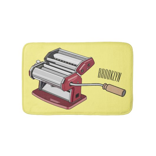 パスタメーカー漫画イラストレーション バスマット (正面)