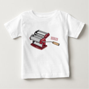 パスタメーカー漫画イラストレーション ベビーTシャツ