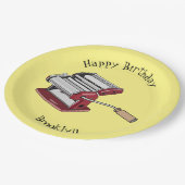 パスタメーカー漫画イラストレーション ペーパープレート (アングル)