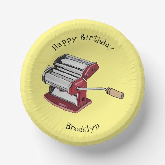 パスタメーカー漫画イラストレーション ペーパーボウル (正面)