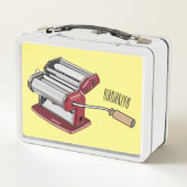 パスタメーカー漫画イラストレーション メタルランチボックス (裏面)