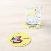 パスタメーカー漫画イラストレーション ラウンドペーパーコースター (インサイチュ)