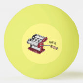 パスタメーカー漫画イラストレーション 卓球ボール (裏面)