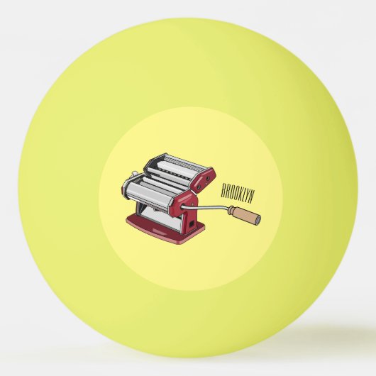 パスタメーカー漫画イラストレーション 卓球ボール (正面)