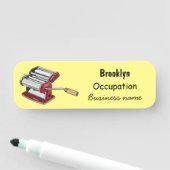 パスタメーカー漫画イラストレーション 名札 (インサイチュ)