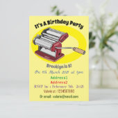 パスタメーカー漫画イラストレーション 招待状 (スタンド正面)