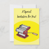 パスタメーカー漫画イラストレーション 招待状 (裏面)