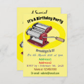 パスタメーカー漫画イラストレーション 招待状 (正面/裏面)