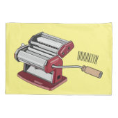 パスタメーカー漫画イラストレーション 枕カバー (裏面)