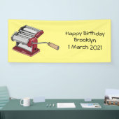 パスタメーカー漫画イラストレーション 横断幕 (トレードショー)