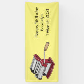 パスタメーカー漫画イラストレーション 横断幕 (縦)