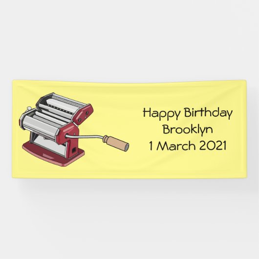 パスタメーカー漫画イラストレーション 横断幕 (横)