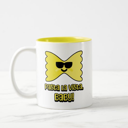 パスタラビスタベビー!かわいいパスタパン漫画 ツートーンマグカップ (左)
