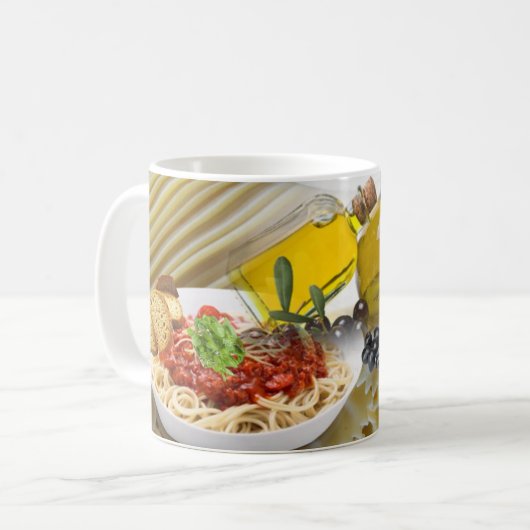 パスタレッドソースオリーブ油マグ コーヒーマグカップ (正面左)