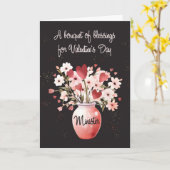 パスター宗教的バレンティーンズデイブーケ恵み カード (黄色い花)