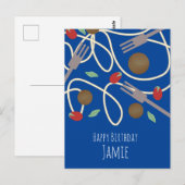 パスタ好きの誕生日名前 ポストカード (正面/裏面)