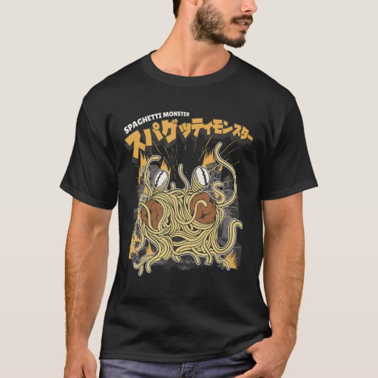 パスタ好きスパゲッティモンスターアニメ Tシャツ (正面)