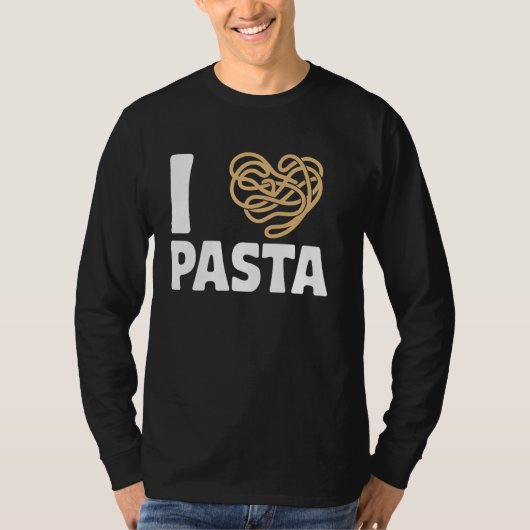 パスタ愛好家ハートスパゲッティヌードルイタリアン料理F Tシャツ (正面)