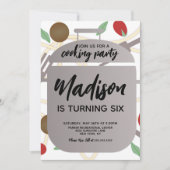 パスタ料理誕生日パーティーの招待 招待状 (正面)