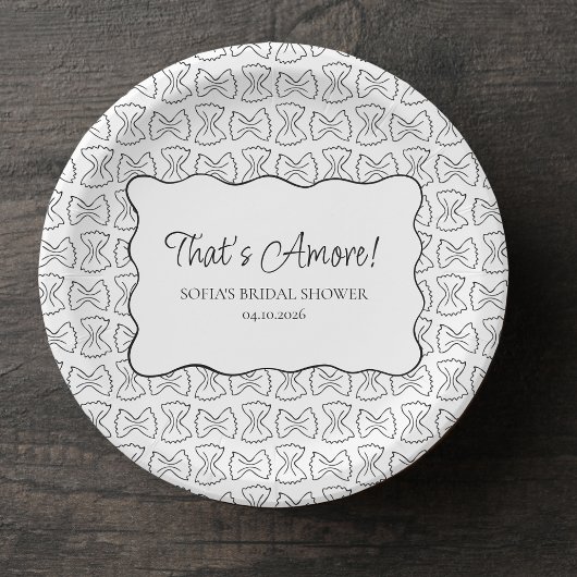 パスタ柄が愛を語る イタリアン ブライダルシャワー ペーパープレート