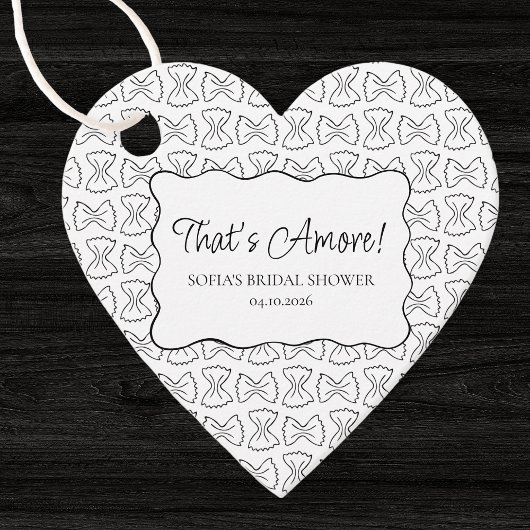 パスタ柄のイタリアンウェディングシャワーテーマ「That's Amore」 フェイバータグ