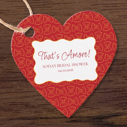パスタ柄のイタリアンウェディングシャワーテーマ「That's Amore」 フェイバータグ
