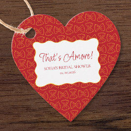 パスタ柄の愛のイタリアン ブライダルシャワー フェイバータグ