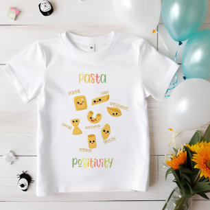 パスタ陽性 かわいいイタリアン食べ物の子ども Tシャツ