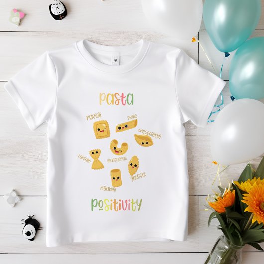 パスタ陽性 | かわいいイタリアン食べ物の子ども Tシャツ