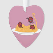 パスタ麺とミートボールパスタイタリアン麺料理 オーナメント (正面)